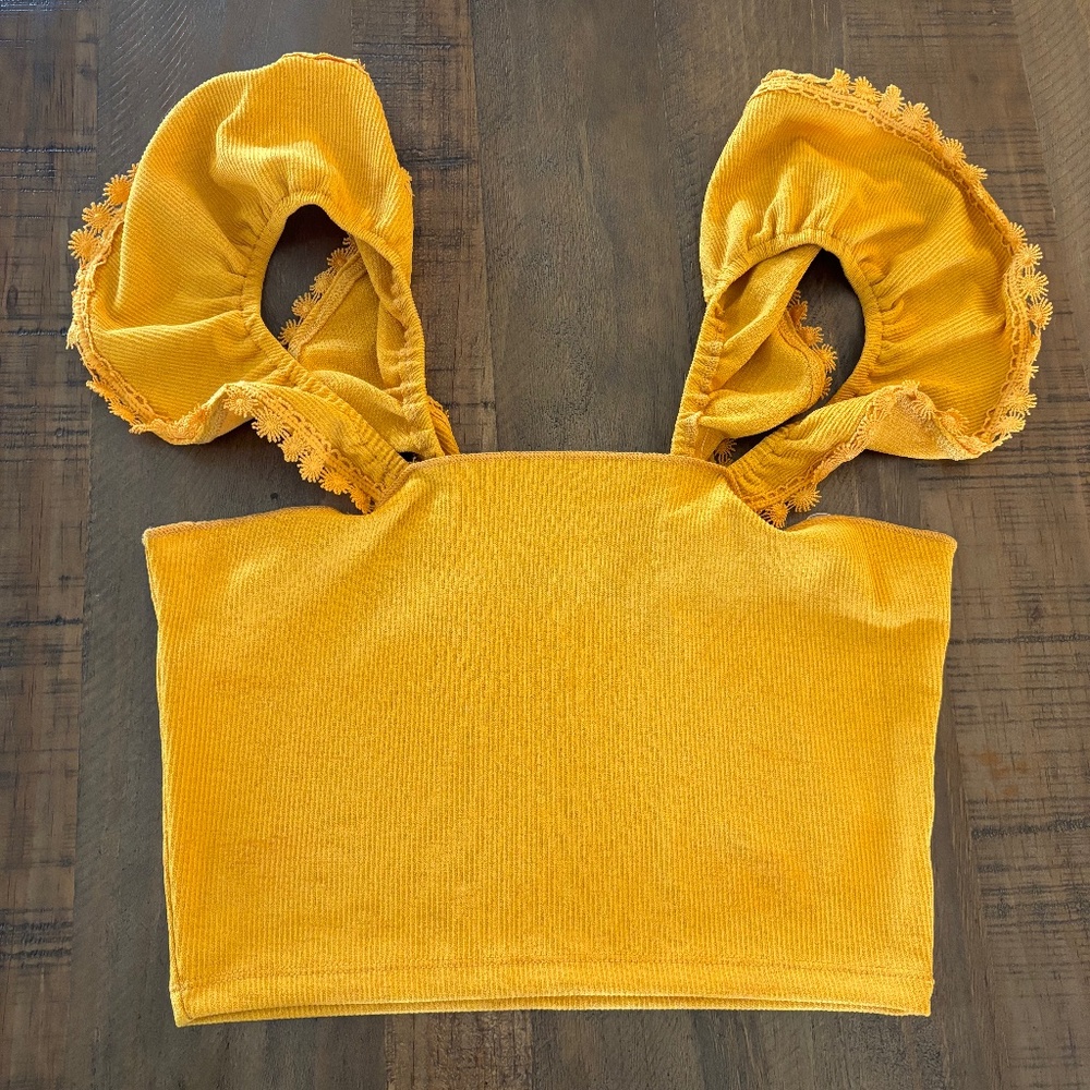 Women's mustard crop top